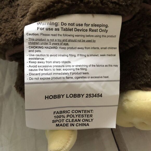 LapGear Book Tablet Device Pillow Rest Monkey Plush Soft Toy Stuffed Animal - Picture 5 of 5